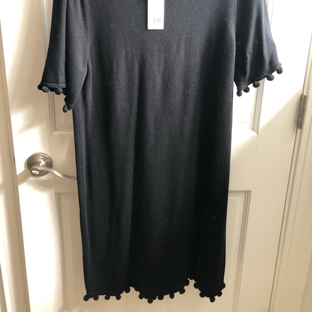 Banana Republic Black Knit Dress M Poms